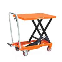 Portable mobile manual hydraulic scissor pallet lift platform table