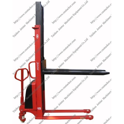 semi electric straddle stacker