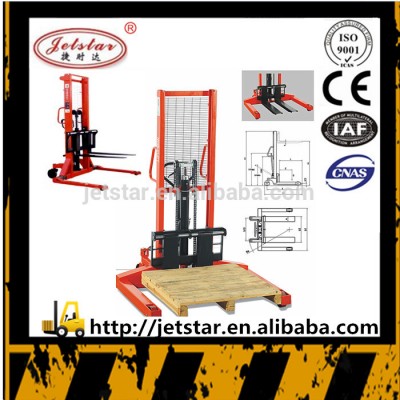 wide leg 4.5 m manual hydraulic hand pallet fork lifter stacker